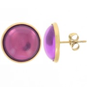 14mm 304 stainless steel earstuds for flat back cabochon x2