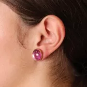 14mm 304 stainless steel earstuds for flat back cabochon x2