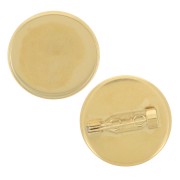 304 stainless steel Brooch base for 20mm cabochon - Gold x1