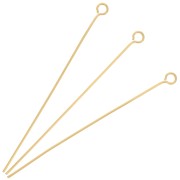 50x0.6mm 304 stainless steel eye pins - Gold x10