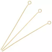 50x0.6mm 304 stainless steel eye pins - Gold x10