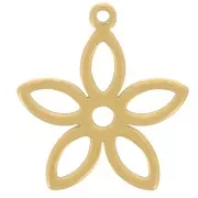 17.5x16mm 304 Stainless Steel Hollow Flower Pendant - Gold x1
