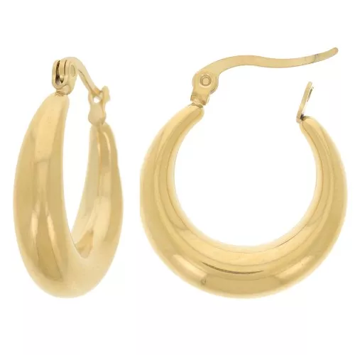Curved hoop earrings 22 mm - 304 Gold stainless steel x2