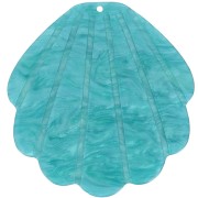 50x48mm Acetate Shell Pendant - Peacock Blue Pearl x1|raw }}