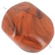 22x17mm Irregular baroque bead in opaque resin - Terracotta marbled x1|raw }}
