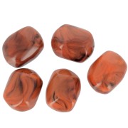 22x17mm Irregular baroque bead in opaque resin - Terracotta marbled x1