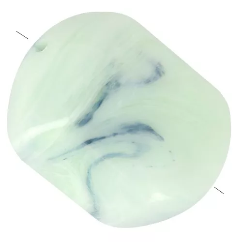 22x17mm Irregular baroque bead in opaque resin - Mint marbled x1