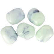 22x17mm Irregular baroque bead in opaque resin - Mint marbled x1