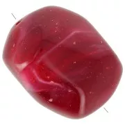 22x17mm Irregular baroque bead in opaque resin - Dark red marbled x1