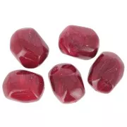 22x17mm Irregular baroque bead in opaque resin - Dark red marbled x1