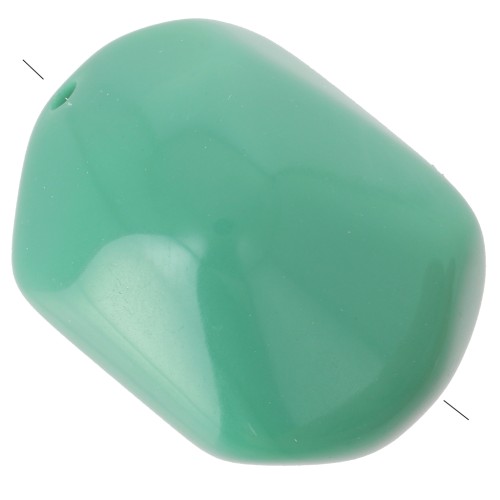 22x17mm Irregular baroque bead in opaque resin - Dark sage green x1