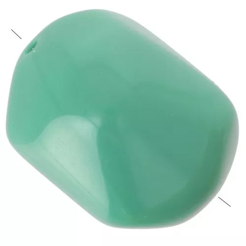 22x17mm Irregular baroque bead in opaque resin - Dark sage green x1