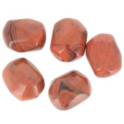 22x17mm Irregular baroque bead in opaque resin - Terracotta marbled x1