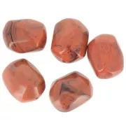 22x17mm Irregular baroque bead in opaque resin - Terracotta marbled x1