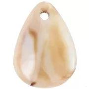 17mm Acrylic Curved Flower Petal Sequin - Marbled beige - Brown x15