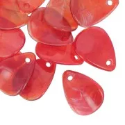 17 mm Curved Flower Petal Sequins in Acrylic - Marbled Dark Red x15