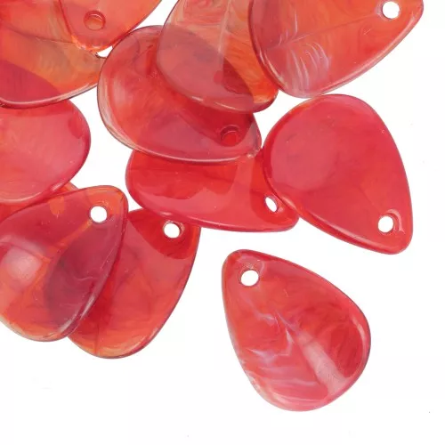 17 mm Curved Flower Petal Sequins in Acrylic - Marbled Dark Red x15