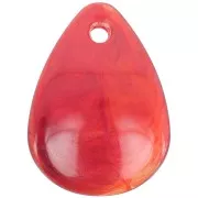 17mm Acrylic Curved Flower Petal Sequin - Marbled Red x15