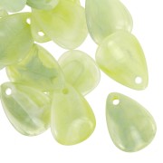 17mm Acrylic Curved Flower Petal Sequin - Marbled lichen - White x15