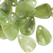 17mm Acrylic Curved Flower Petal Sequin - Marbled olive - White x15