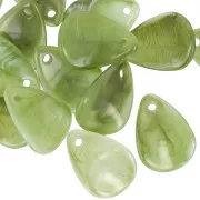 17mm Acrylic Curved Flower Petal Sequin - Marbled olive - White x15