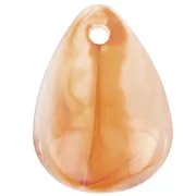 17mm Acrylic Curved Flower Petal Sequin - Marbled Amber x15