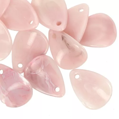 17mm Acrylic Curved Flower Petal Sequin - Antique mauve marble x15