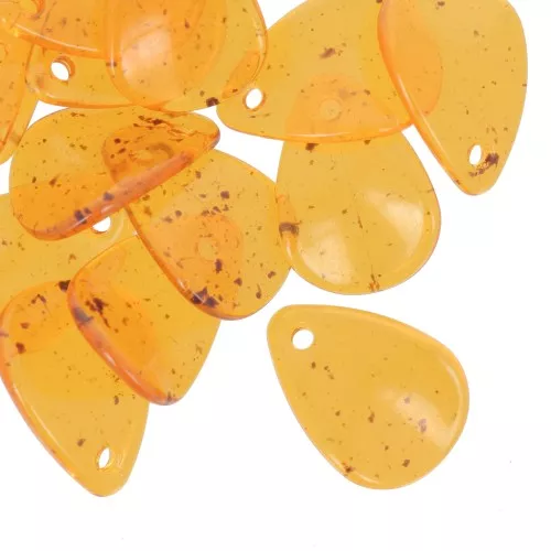 17mm Acrylic Curved Flower Petal Sequin - Mottled amber x15
