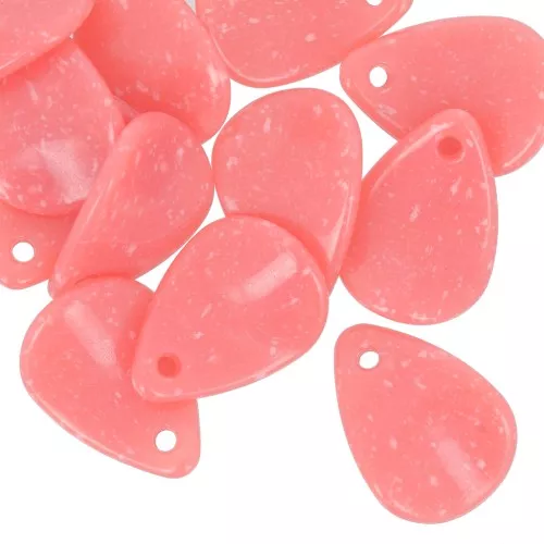 17mm Acrylic Curved Flower Petal Sequin - Mottled Coral Pink x15