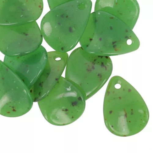 17mm Acrylic Curved Flower Petal Sequin - Mottled Dark Green x15