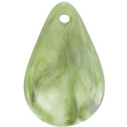 24.5mm Acrylic Curved Flower Petal Sequins - Marbled olive - White x6