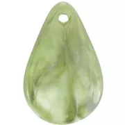 24.5mm Acrylic Curved Flower Petal Sequins - Marbled olive - White x6