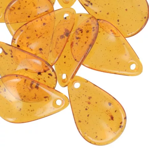 24.5mm Acrylic Curved Flower Petal Sequins - Mottled Amber x6