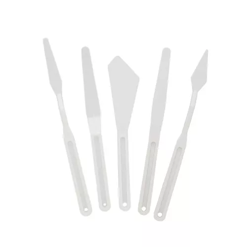 Set of 5 painting knives - White x1