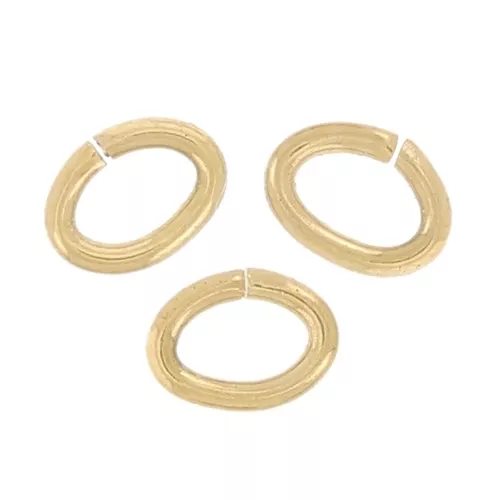 3x2x0.5mm Stainless steel 316L Open oval rings - Gold x10