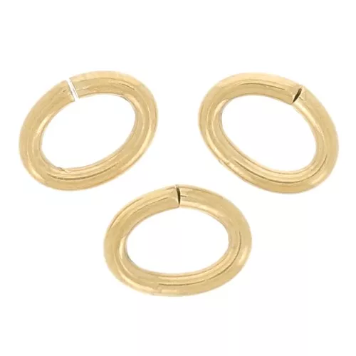 4x3x0.7mm Stainless steel 316L Open oval rings - Gold x10