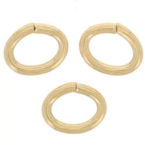 5x4x0.8mm Stainless steel 316L Open oval rings - Gold x10