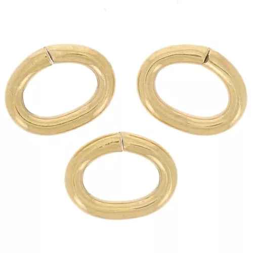 5.8x4.5x1mm Stainless steel 316L Open oval rings - Gold x10
