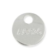 AG925 Round Charm 6mm 925 Sterling Silver x1|raw }}
