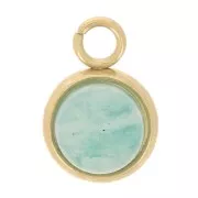 304 stainless steel Pendant setting for 6mm flat-back cabochon - Gold x1