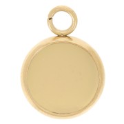 304 stainless steel Pendant setting for 8mm flat-back cabochon - Gold x1|raw }}