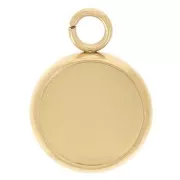 304 stainless steel Pendant setting for 8mm flat-back cabochon - Gold x1