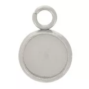 304 stainless steel Pendant setting for 6mm flat-back cabochon x1