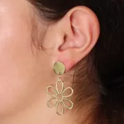 27.5mm 304 stainless steel, gold-plated hollow flower pendant x1