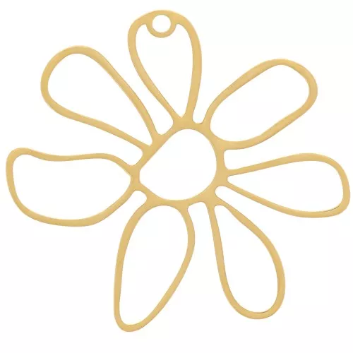 Openwork flower pendants 33x35 mm - 304 Gold stainless steel x2