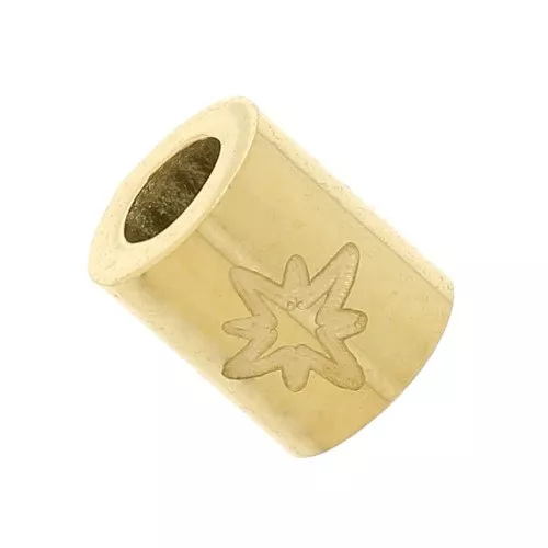 5x4mm 304L stainless steel Tube bead North Star pattern - Gold x1