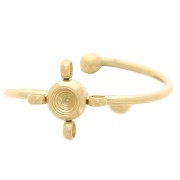 304L st. steel ring T54 to T58 with 4 rings for 1088 3mm cabochon Gold x1