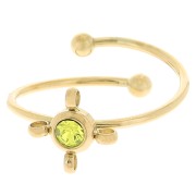 304L st. steel ring T54 to T58 with 4 rings for 1088 3mm cabochon Gold x1