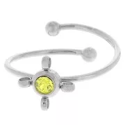 304L st. steel Adjustable ring T54 to T58 with 4 rings for 1088 3mm cabochon x1