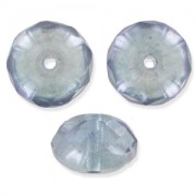 Donuts 9x6 mm Crystal Baby Blue Luster x25